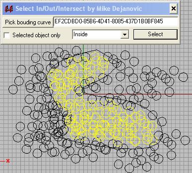 select objects inside outside intersection objects